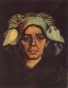 Vincent Van Gogh Head of a Peasant Woman with Whit Cap (nn040 oil painting artist